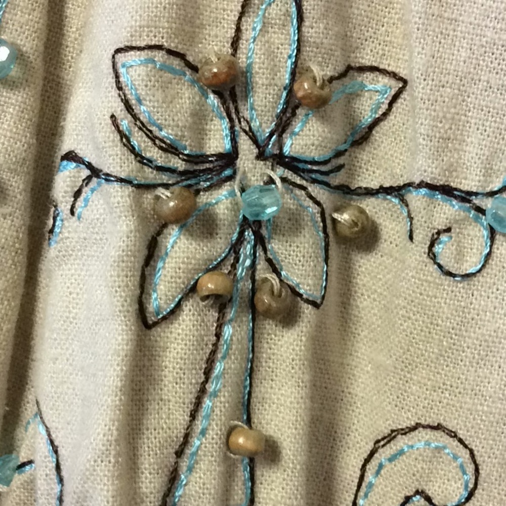 Luciano DantΓ© Beaded Beige, Brown, Blue Skirt sz14 - Picture 5 of 7